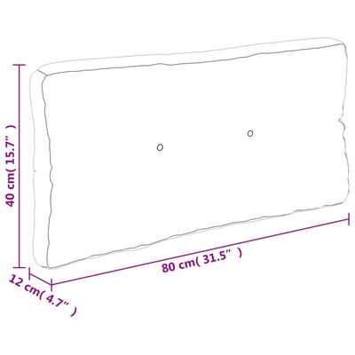 vidaXL Palletkussen ruitpatroon 80x40x12 cm stof zwart