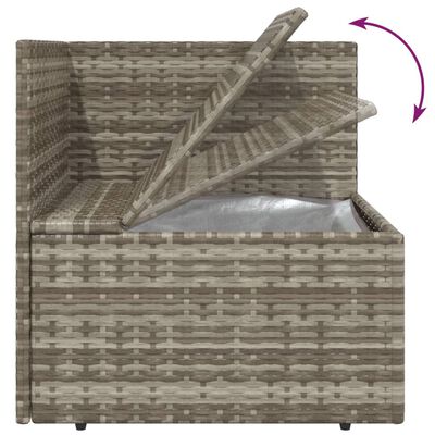 vidaXL 13-delige Loungeset met kussens poly rattan grijs