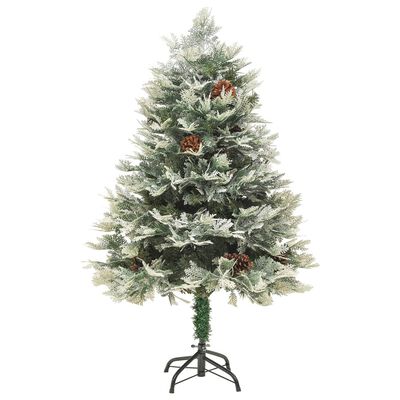 vidaXL Kerstboom met LED en dennenappels 120 cm PVC en PE groen