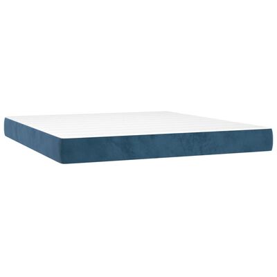 vidaXL Pocketveringmatras 180x200x20 cm fluweel donkerblauw