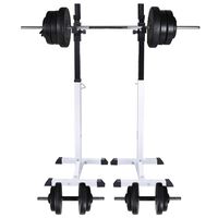 vidaXL Halter-/squatrek met halterset 60,5 kg