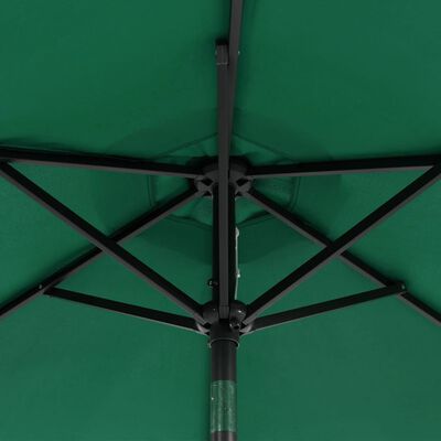 vidaXL Parasol met stalen paal 225x225x212 cm groen