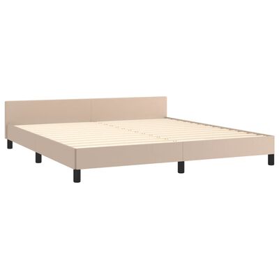 vidaXL Bedframe met hoofdbord kunstleer cappuccinokleurig 180x200 cm