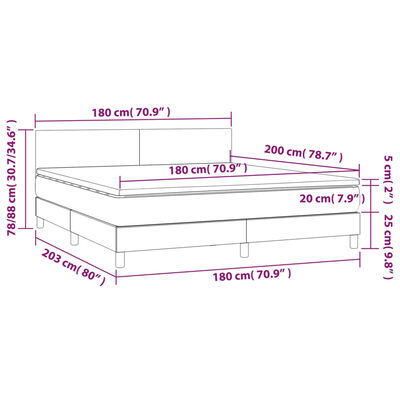 vidaXL Boxspring met matras en LED kunstleer wit 180x200 cm