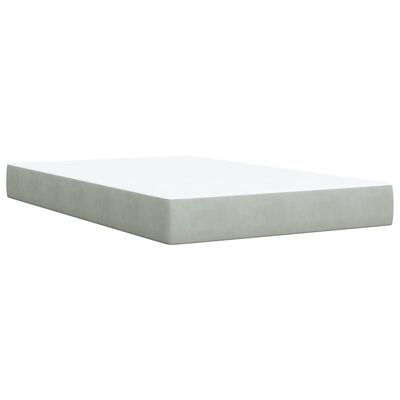 vidaXL Boxspring met matras fluweel lichtgrijs 120x190 cm