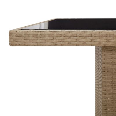 vidaXL 11-delige Bistroset met kussens poly rattan beige