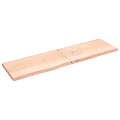 vidaXL Wandschap 220x60x(2-6) cm onbehandeld massief eikenhout