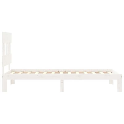 vidaXL Bedframe met hoofdbord massief hout wit