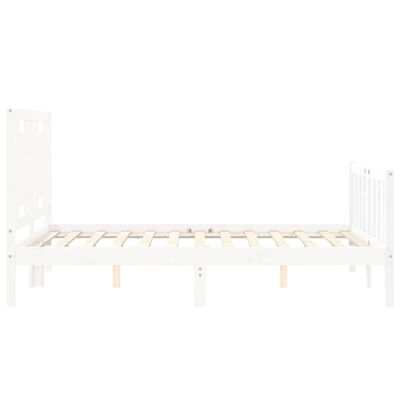 vidaXL Bedframe zonder matras massief grenenhout wit 140x200 cm