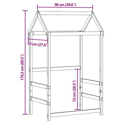 vidaXL Kinderbedhuisje 98x70x176,5 cm massief grenenhout wit