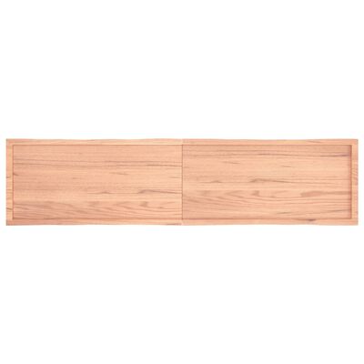 vidaXL Tafelblad natuurlijke rand 220x50x(2-6)cm eikenhout lichtbruin