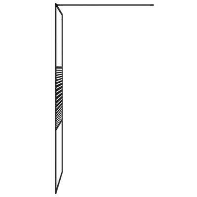 vidaXL Inloopdouchewand 90x195 cm transparant ESG-glas zwart