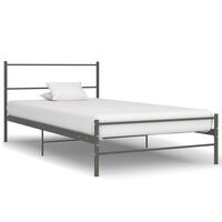 vidaXL Bedframe metaal grijs 90x200 cm