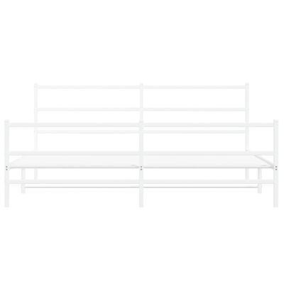 vidaXL Bedframe met hoofd- en voeteneinde metaal wit 200x200 cm