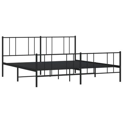 vidaXL Bedframe met hoofd- en voeteneinde metaal zwart 183x213 cm