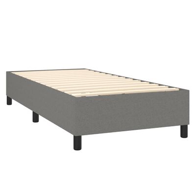 vidaXL Boxspring met matras stof donkergrijs 90x200 cm