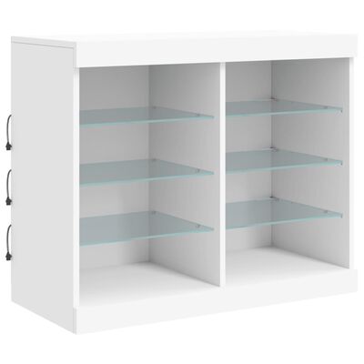 vidaXL Dressoir met LED-verlichting 163x37x67 cm wit