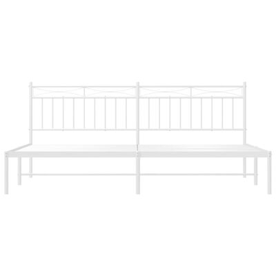 vidaXL Bedframe met hoofdbord metaal wit 200x200 cm