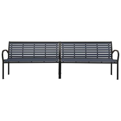 vidaXL Tuinbank dubbel 251 cm staal en HKC zwart