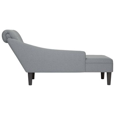 vidaXL Chaise longue met kussen en rechterarmleuning stof lichtgrijs