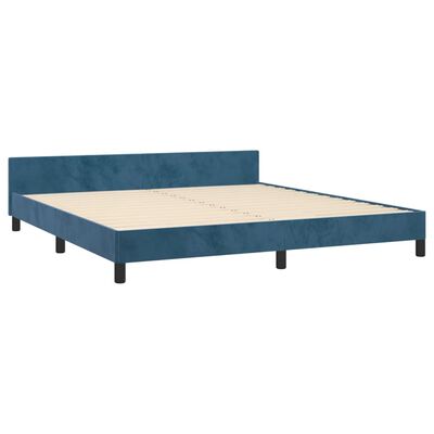 vidaXL Bedframe zonder matras 160x200 cm fluweel donkerblauw