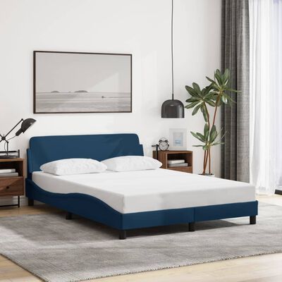 vidaXL Bedframe met hoofdeinde zonder matras 120x200 cm stof blauw