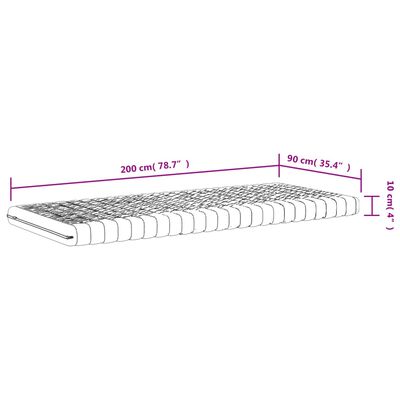 vidaXL Schuimmatrassen 2 st 7 zones hardheid 20 ILD 90x200 cm wit