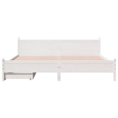 vidaXL Bedframe zonder matras massief grenenhout wit 180x200 cm