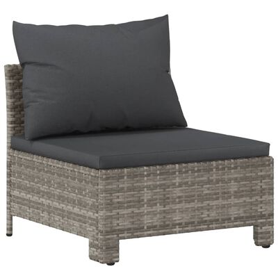 vidaXL 7-delige Loungeset met kussens poly rattan grijs