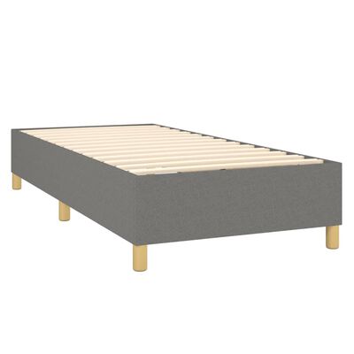 vidaXL Boxspring met matras en LED stof donkergrijs 90x190 cm