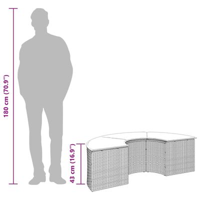 vidaXL Voetensteun met kussen poly rattan zwart