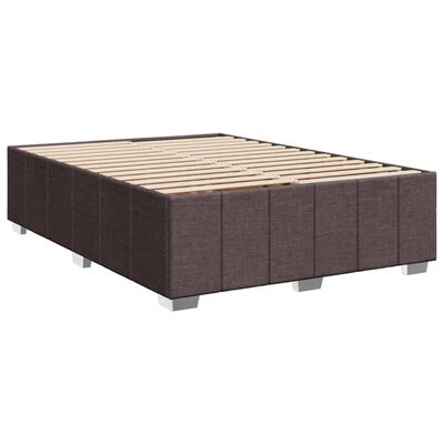 vidaXL Boxspring met matras stof donkerbruin 140x200 cm