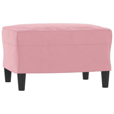 vidaXL Fauteuil met voetenbank 60 cm fluweel roze