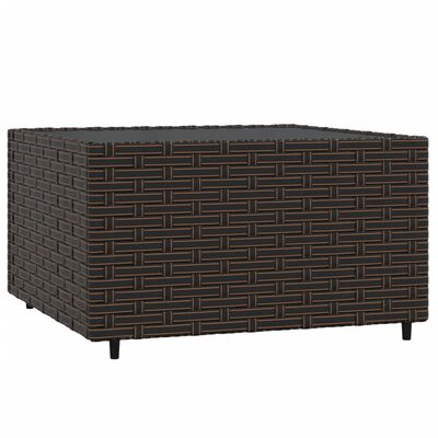 vidaXL 4-delige Loungeset met kussens poly rattan bruin