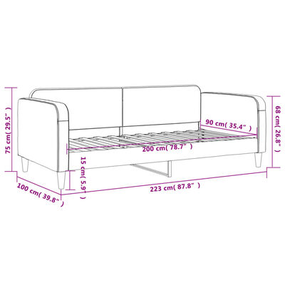 vidaXL Slaapbank 90x200 cm stof zwart