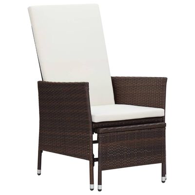 vidaXL 2-delige Loungeset met kussens poly rattan bruin