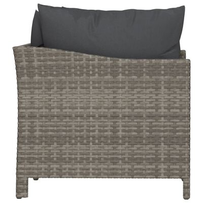 vidaXL 2-delige Loungeset met kussens poly rattan grijs