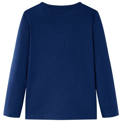 Kindershirt met lange mouwen 140 marineblauw