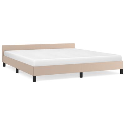 vidaXL Bedframe met hoofdbord kunstleer cappuccinokleurig 180x200 cm