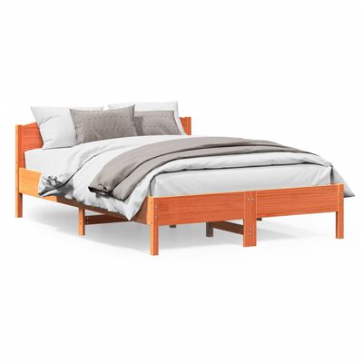 vidaXL Bedframe zonder matras massief grenenhout wasbruin 140x200 cm