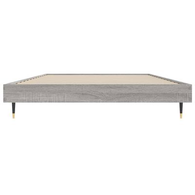 vidaXL Bedframe bewerkt hout grijs sonoma eikenkleurig 90x190 cm