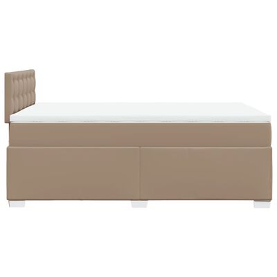 vidaXL Boxspring met matras kunstleer cappuccinokleurig 120x200 cm