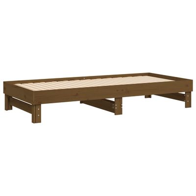 vidaXL Slaapbank uitschuifbaar grenenhout honingbruin 2x(100x200) cm