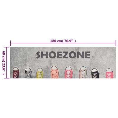 vidaXL Keukenmat wasbaar shoezone-print 60x180 cm fluweel