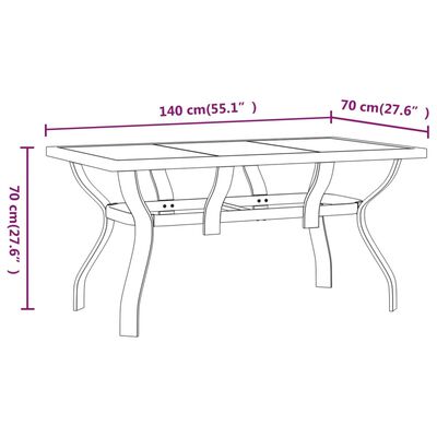 vidaXL 7-delige Tuinset grijs en zwart