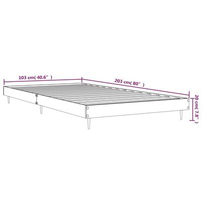 vidaXL Bedframe bewerkt hout zwart 100x200 cm