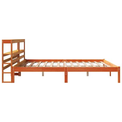 vidaXL Bedframe met hoofdbord massief grenenhout wasbruin 200x200 cm