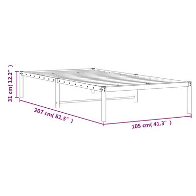 vidaXL Bedframe metaal zwart 100x200 cm