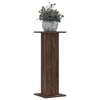 vidaXL Plantenstandaards 2 st 30x30x80 cm bewerkt hout bruin eiken