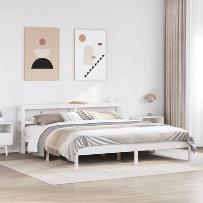 vidaXL Bedframe zonder matras massief grenenhout wit 180x200 cm